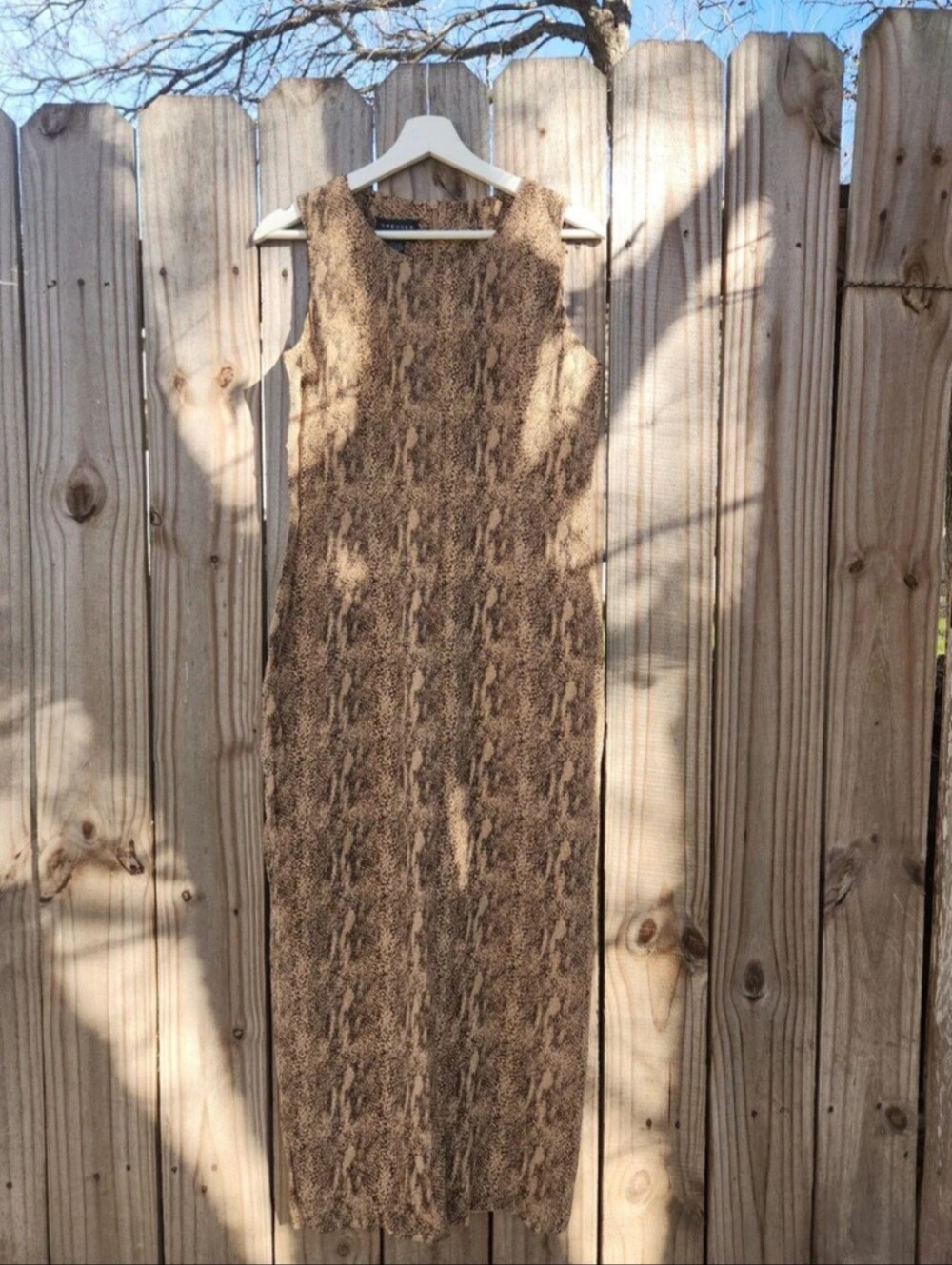 Vintage 90s Spenser Jeremy Silk Snakeskin Python Midi Shift Dress